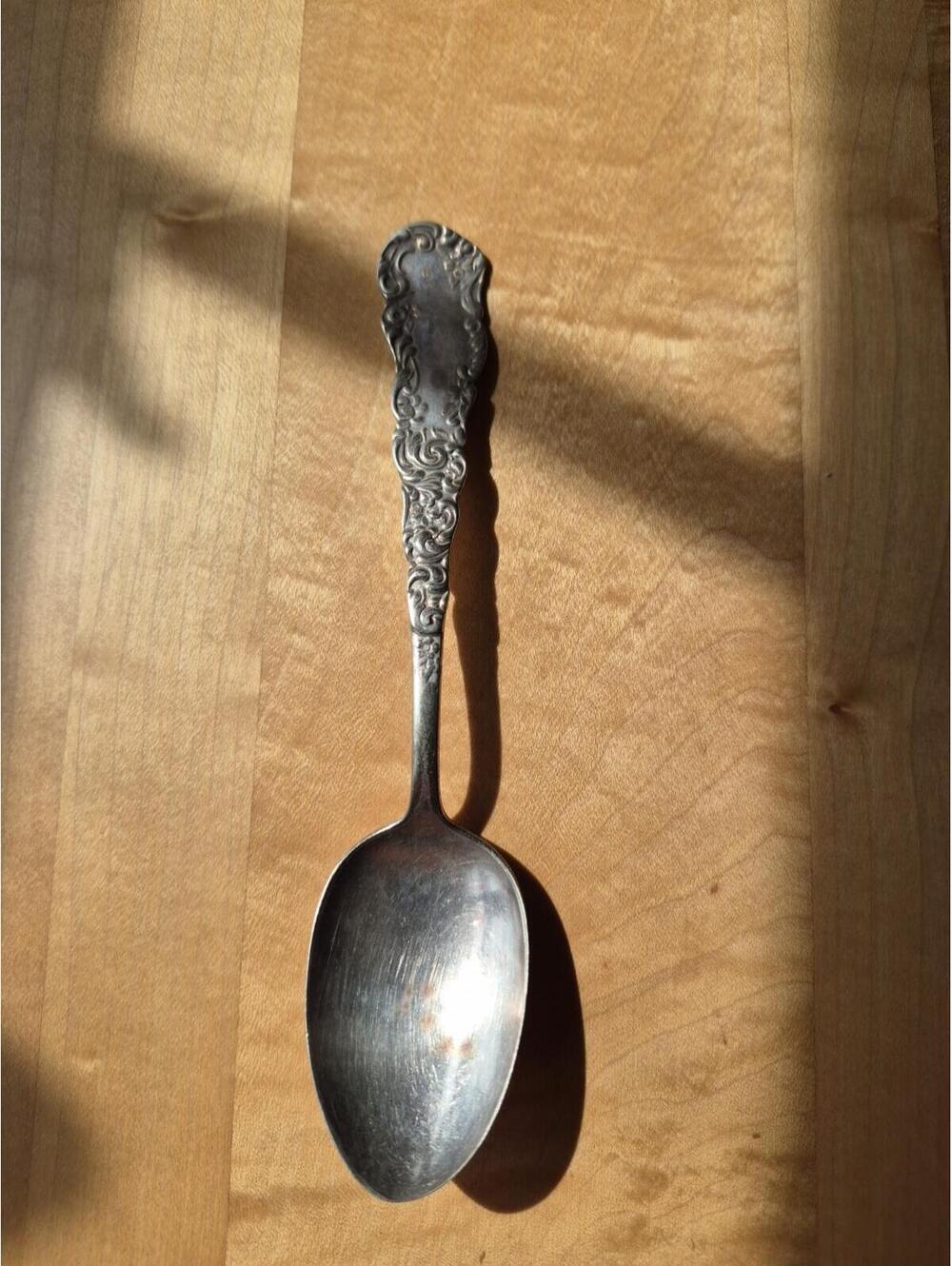 Floral Teaspoon ROGERS AA Silver-plated